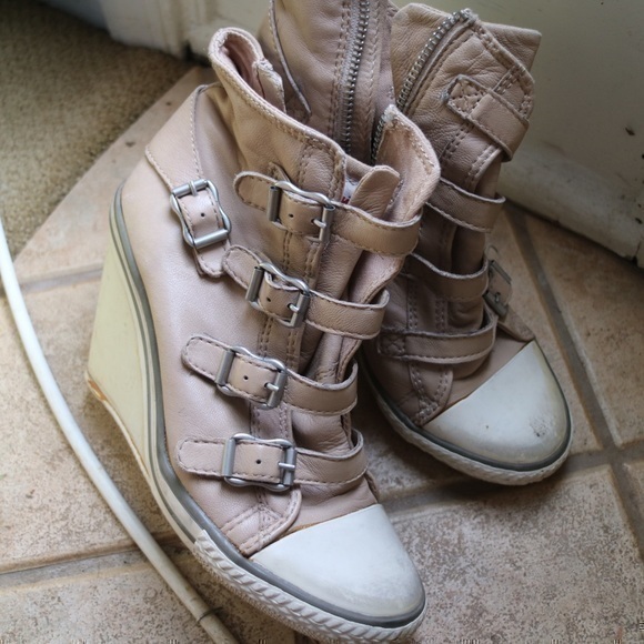 Ash Leather Heels Sneakers Size 5.0 - Picture 1 of 6
